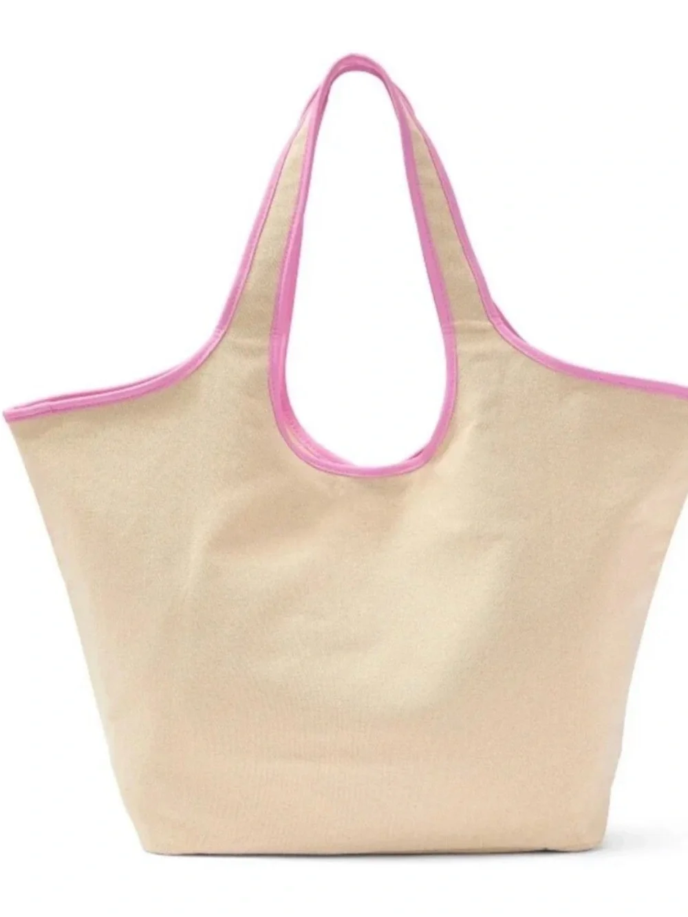 Gorgeous Victoria's Secret Cream Canvas Tote with Pink Trim MSRP $49.95